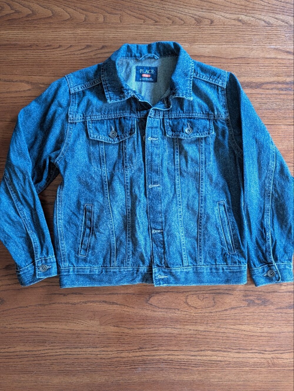 The Children's Place Classic Blue Denim Jacket Youth Large 10/12 EUC